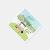 おもしろいFemゴルフカート名勝パーソナライズされた名 スタンダードカクテルナプキン (角)