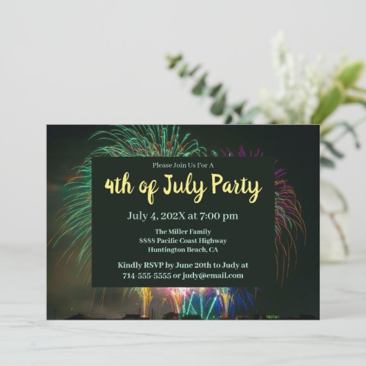 おもしろいFireworksパーティの招待状 招待状 (スタンド正面)