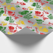 おもしろいFishmasステンシル名とメッセージの追加 ラッピングペーパー (角)