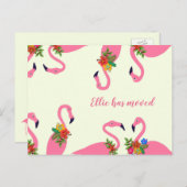 おもしろいFlamingosの新しいアドレス 案内ポストカード (正面/裏面)