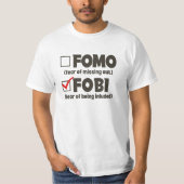 おもしろいFOMO FOBIを内向きに社会的に厄介な光 Tシャツ (正面)