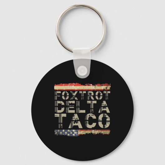 おもしろいFoxtrot Delta Taco3 キーホルダー (正面)