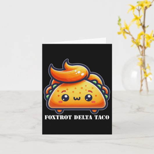 おもしろいFoxtrot Delta Taco5 カード (黄色い花)