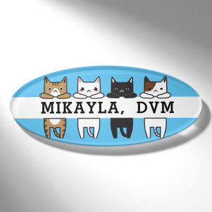 おもしろいFrame Blue数々の色猫  名札