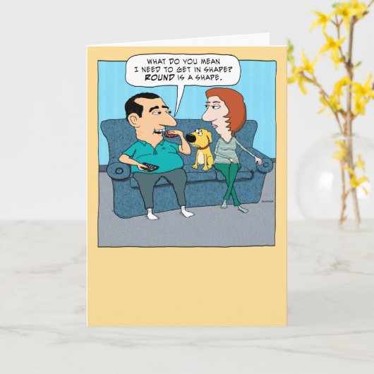 おもしろいGet In Shape誕生日 カード (黄色い花)