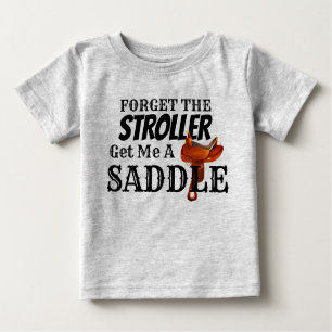 "おもしろいGet Me A Saddle"カウボーイベビー ベビーTシャツ