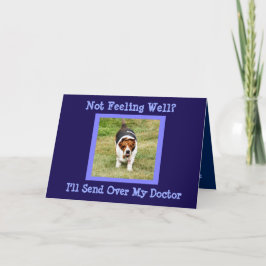 おもしろいGet WellカードCute Basset Hound Doctor カード