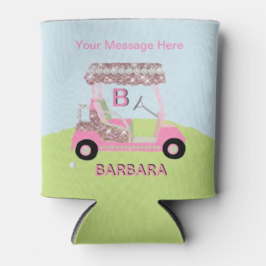 おもしろいGLAMゴルフカートのメッセージモノグラム名 缶クーラー (正面)
