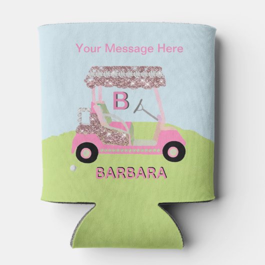 おもしろいGLAMゴルフカートのメッセージモノグラム名 缶クーラー (裏面)