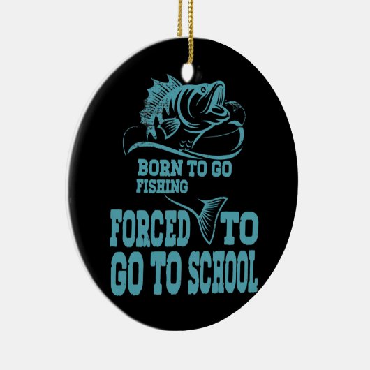 おもしろいGo 生まれ Go魚釣り・バス・フィッシュ・フィッシャーマン・ボーイズ セラミックオーナメント (右)