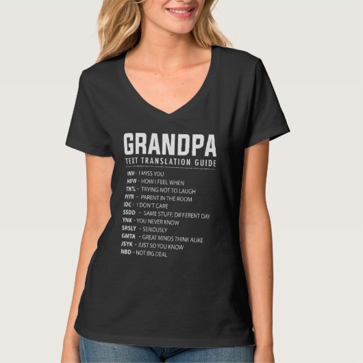 おもしろいGrandpa文字スラングAcronyms翻訳GUID Tシャツ (正面)