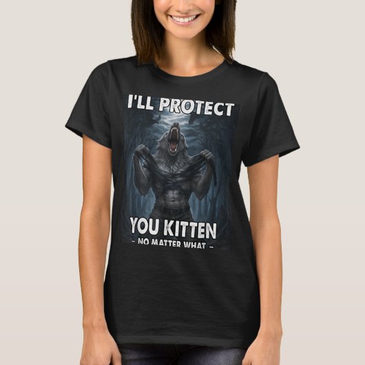おもしろいGraphic Tee Ill 保護 You Kitten Alpha Wol Tシャツ (正面)