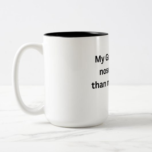 おもしろいGreyhound Mug – 長い鼻、短い注意 ツートーンマグカップ (左)