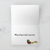 おもしろいGreyhound Pulting Christmas Sleigh シーズンカード (内部)