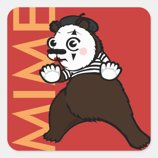 おもしろいGRIZZLY BEAR MIME SQUAREスタンプ スクエアシール (正面)