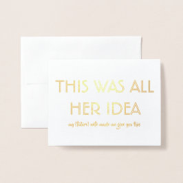 おもしろいGroomsmanまたは花婿介添人 – 彼女のアイディア 箔カード