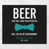 おもしろいGroomsman Proposalビパーソナライズされたール ビールラベル (シングルラベル)