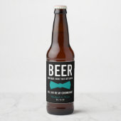 おもしろいGroomsman Proposalビパーソナライズされたール ビールラベル (正面)