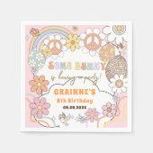 おもしろいGroovyイースター誕生日パーティー スタンダードカクテルナプキン (正面)