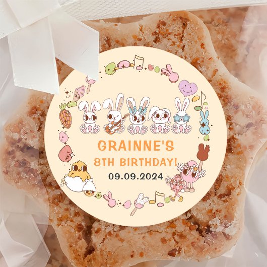 おもしろいGroovyイースター誕生日パーティー ラウンドシール