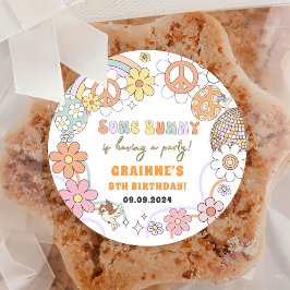 おもしろいGroovyイースター誕生日パーティー ラウンドシール