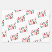 おもしろいGroovy 1970sクリスマス ラッピングペーパーシート (正面)