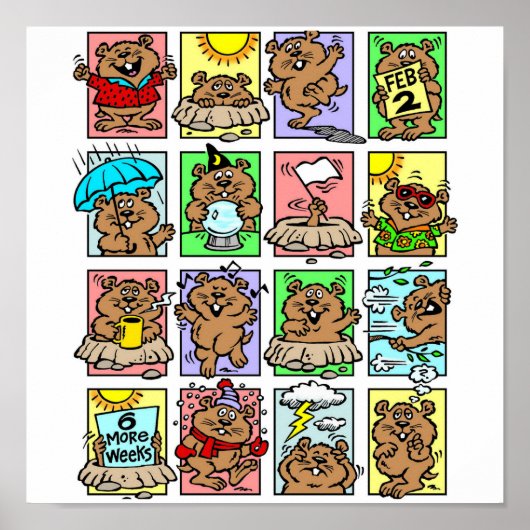 おもしろいGroundhog Dayマンガ ポスター (正面)