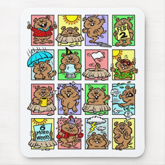 おもしろいGroundhog Dayマンガ マウスパッド (正面)