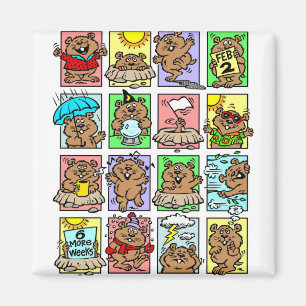 おもしろいGroundhog Dayマンガ マグネット
