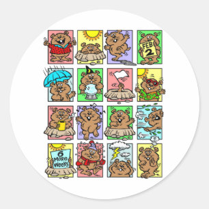おもしろいGroundhog Dayマンガ ラウンドシール
