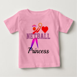 おもしろいGSプレーヤークリップアートネットボールプリンセス ベビーTシャツ