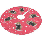 おもしろいHamster Photo Red Christmas ブラッシュドポリエステルツリースカート (アングル)