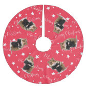 おもしろいHamster Photo Red Christmas ブラッシュドポリエステルツリースカート (正面)