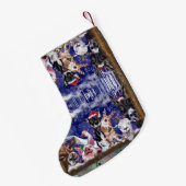おもしろいHappy Animalパーティーとのクリスマスストッキング スモールクリスマスストッキング (裏面 (吊り時))