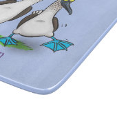 おもしろいhappy blue footed boobies踊り漫画 カッティングボード (角)