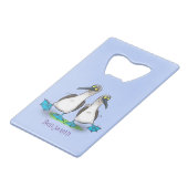 おもしろいhappy blue footed boobies踊り漫画 クレジットカード栓抜き (正面アングル)