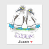 おもしろいhappy blue footed boobies踊り漫画 シール (シート)