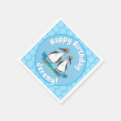 おもしろいhappy blue footed boobies踊り漫画 スタンダードカクテルナプキン (角)