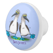 おもしろいhappy blue footed boobies踊り漫画 セラミックノブ (右)