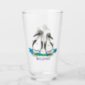 おもしろいhappy blue footed boobies踊り漫画 タンブラーグラス (正面)