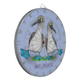 おもしろいhappy blue footed boobies踊り漫画 ダーツボード (正面左)