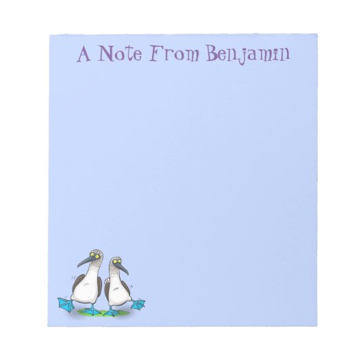 おもしろいhappy blue footed boobies踊り漫画 ノートパッド (正面)