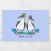 おもしろいhappy blue footed boobies踊り漫画 フードラベル (シングルラベル)
