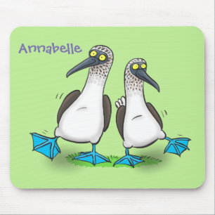 おもしろいhappy blue footed boobies踊り漫画 マウスパッド