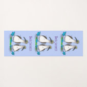 おもしろいhappy blue footed boobies踊り漫画 ヨガマット (裏面(横))