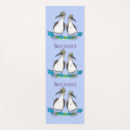 おもしろいhappy blue footed boobies踊り漫画 ヨガマット (正面)