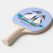 おもしろいhappy blue footed boobies踊り漫画 卓球ラケット (正面アングル)