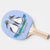おもしろいhappy blue footed boobies踊り漫画 卓球ラケット (横)