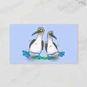 おもしろいhappy blue footed boobies踊り漫画 名刺 (裏面)