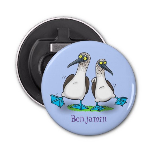 おもしろいhappy blue footed boobies踊り漫画 栓抜き (正面)